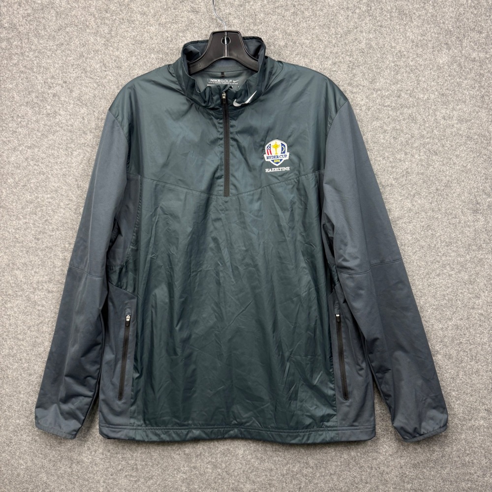 Nike Golf Mens 2016 Ryder Cup Hazeltine Quarter Zip Windbreaker Jacket Gray L